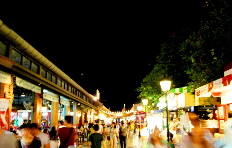 night market full of people