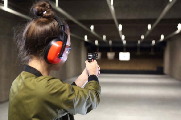 woman in shooting range