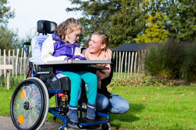 Disabled person and her mom